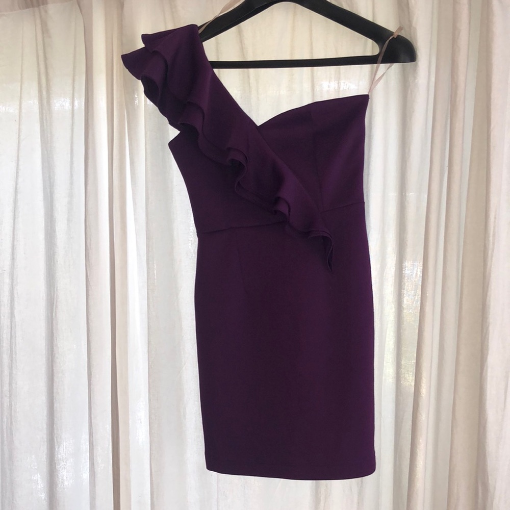 Boutique Purple One Shoulder Dress - Medium